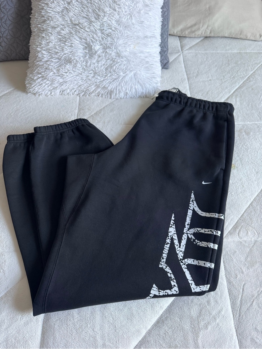 Nike Black Jogger Pants with White Side Graphic - Picture 3 of 11